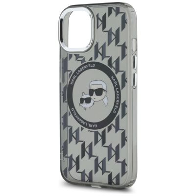 6. Etui Karl Lagerfeld IML Monogram Karl & Choupette Head MagSafe na iPhone 15 Plus - czarne