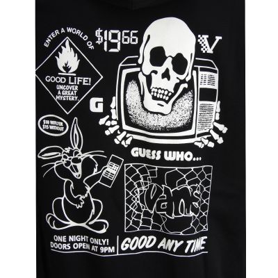 4. Bluza z kapturem Vans Czarna Crazy Eddy 66 Loose Pullover Hoodie - VN000JE7BLK