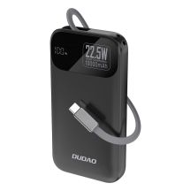 Powerbank Dudao K31 10000 mAh 22,5W PD z wbudowanym kablem - czarny