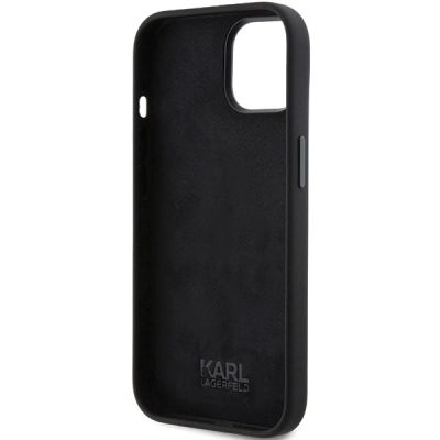 7. Etui Karl Lagerfeld Silicone Ikonik Metal Pin na iPhone 15 - czarne