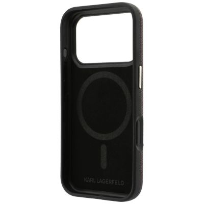 7. Etui Karl Lagerfeld Grained with Resin Signature Logo MagSafe na iPhone 18 Pro Max / 17 Pro Max - burgundowe