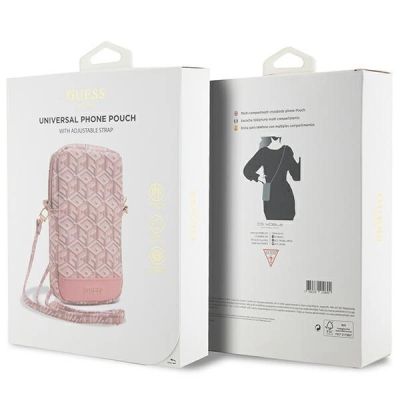 5. Torebka Guess Zip GCube Bottom Stripe na telefon - różowa