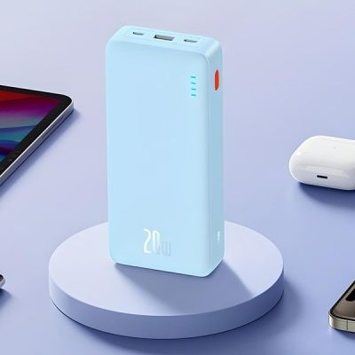 4. BASEUS POWERBANK AIRPOW 20000MAH 20W (NIEBIESKI)