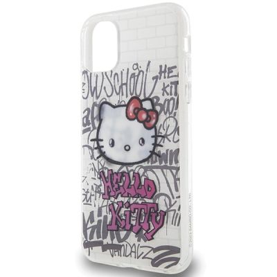 6. Etui Hello Kitty IML Kitty On Bricks Graffiti na iPhone 11 / Xr - białe