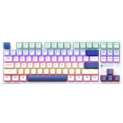6. Klawiatura gamingowa Machenike K500B-B87 przewodowa mechaniczna podświetlana Red Switch - biała