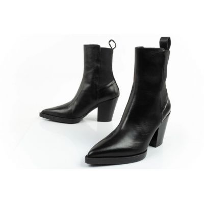 8. Karl Lagerfeld Kowboy buty damskie botki kowbojki skórzane czarne
