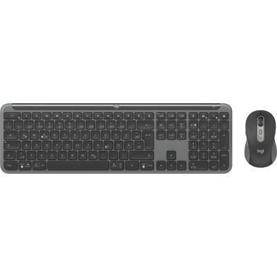 9. Logitech MK950 Signature for Business klawiatura Dołączona myszka Biuro RF Wireless + Bluetooth QWERTZ Niemiecki Grafitowy