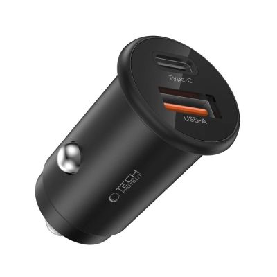 2. Ładowarka samochodowa Tech-Protect CC02 35W 2-porty USB-C / USB-A - czarna