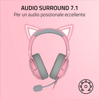 3. Razer RZ04-04730200-R3M1 słuchawki/zestaw słuchawkowy Przewodowa Opaska na głowę Połączenia/muzyka Różowy