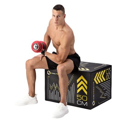 16. Sztangielki gumowane HMS SGGX20 z funkcją sztangi 20kg