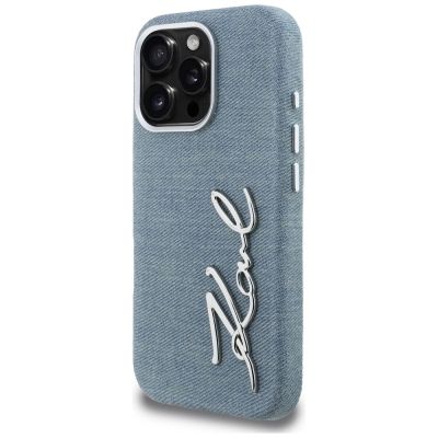 2. Etui Karl Lagerfeld FW Jeans Signature Logo na iPhone 16 Pro - niebieskie