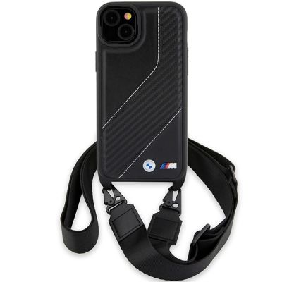 8. Etui BMW M Edition Carbon Stripe & Strap na iPhone 15 / 14 / 13 - czarne