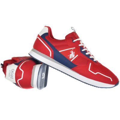 Buty męskie sportowe Sneakersy U.S. Polo Assn. - NOBIL004-RED-DBL01