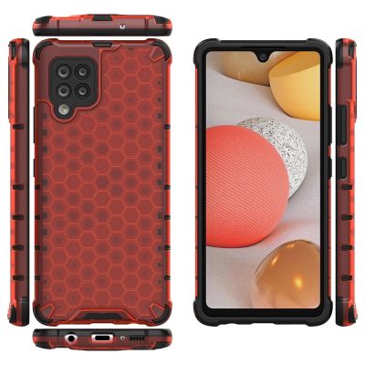 2. Honeycomb etui pancerny pokrowiec z żelową ramką Samsung Galaxy A42 5G czerwony