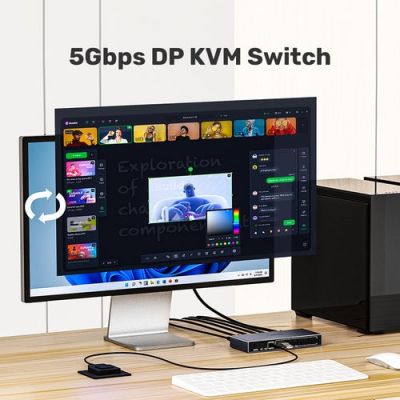 5. Unitek Przełącznik KVM 8K@60Hz USB 3.0 5Gbps DP