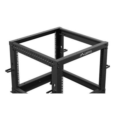 3. OPEN RACK 19" 9U 600X600-1100 REGULOWANY CZARNY LANBERG