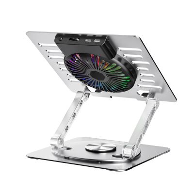 5. Podstawka Wozinsky WDCX-X16-AS CoolBase RGB chłodząca z obrotem 360° pod laptopa i tablet - srebrna