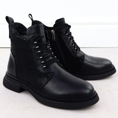 3. Skórzane botki damskie ocieplane S.Barski 52-612