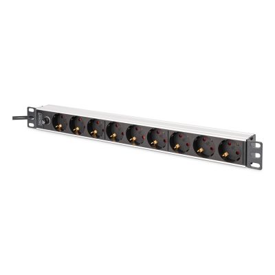 5. Digitus DN-95437 rozdzielacz zasilania PDU 9 x gniazdo sieciowe 1U Czarny, Srebrny