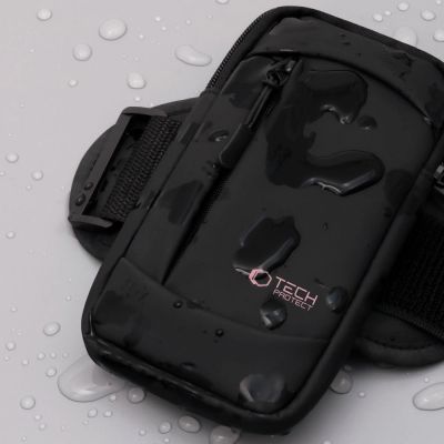 4. Opaska Tech-Protect M6 Universal Sport na ramię - czarno-różowa
