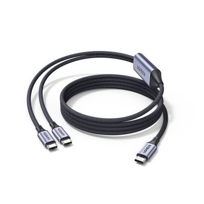 2. Kabel Ugreen 2w1 USB-C - 2xUSB-C PD 140W 2m - czarny