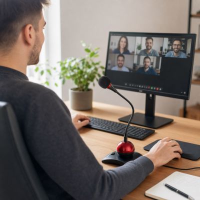 7. Mikrofon Esperanza Chat Desktop EH130 (kolor czerwony)