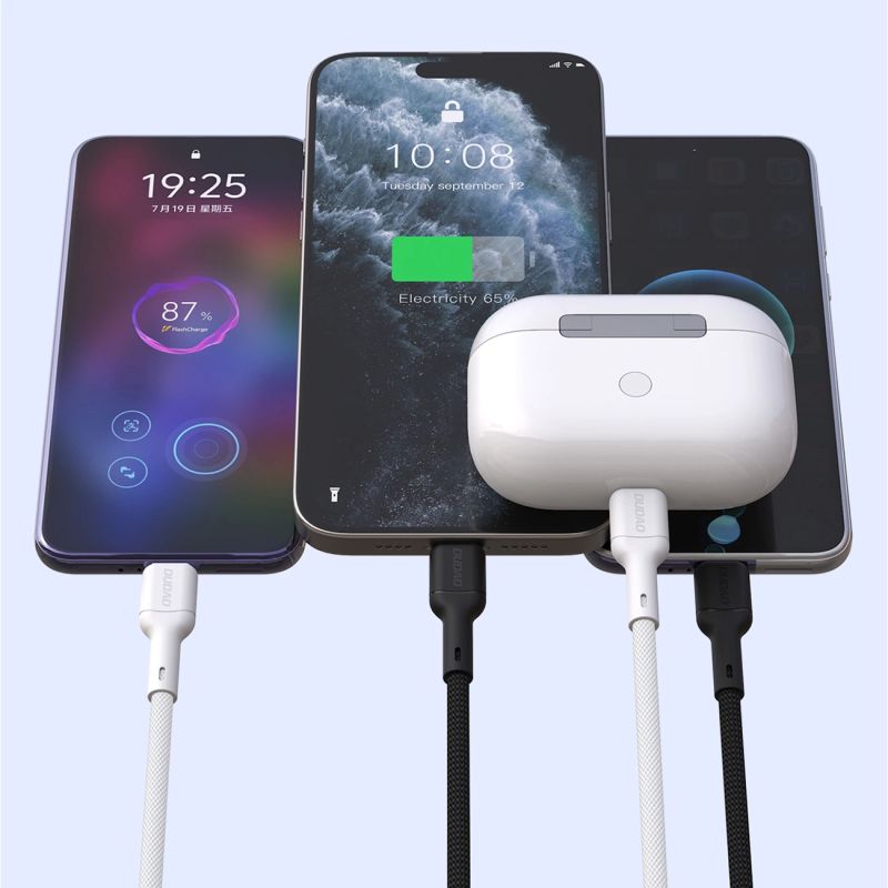 6. Kabel Dudao L9C 65W USB-C - USB-C 2m - biały