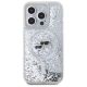 3. Etui Karl Lagerfeld Liquid Glitter Karl & Choupette Head Magsafe na iPhone 15 Pro -przezroczyste