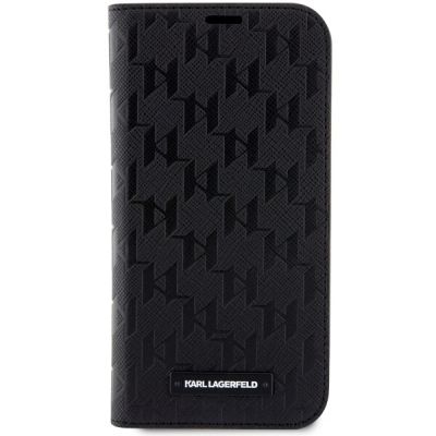 3. Etui Karl Lagerfeld Saffiano Monogram na iPhone 13 / 14 / 15 - czarne