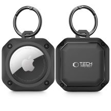 Etui Tech-Protect Rough Pro na Apple AirTag 1 / 2 z kółkiem - czarne