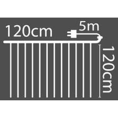 17. LAMPKI CHOINKOWE KURTYNA ŚWIETLNA ZEW/WEW 144 LED 120X120CM Z PILOTEM CIEPŁY BIAŁY