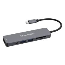 Verbatim 32156 huby i koncentratory USB 3.2 Gen 1 (3.1 Gen 1) Type-C 5000 Mbit/s Szary