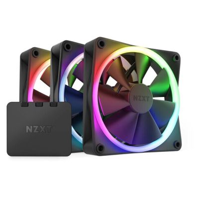2. NZXT ZESTAW 3 WENTYLATORÓW F120RGB + KONTROLER (CZARNE)