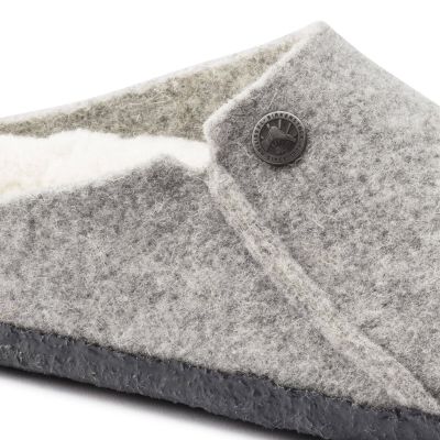 2. Kapcie męskie/damskie ocieplane Birkenstock Zermatt Light Gray z wełnianego filcu regular szerokie (1015092)