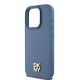 6. Etui DKNY Leather Monogram Pattern Metal Logo MagSafe na iPhone 15 Pro - niebieskie