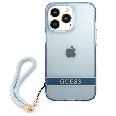 3. Etui Guess Translucent Strap na iPhone 13 Pro / iPhone 13 - niebieskie