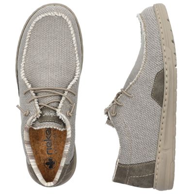 6. Półbuty męskie sznurowane mokasyny szare Rieker  08600-63