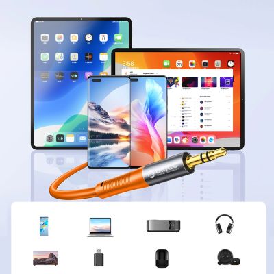 6. Kabel audio Orico AXRF mini jack 3.5 mm do 2x RCA żeńskiego 3 m - pomarańczowy