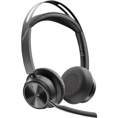 9. POLY Zestaw słuchawkowy Voyager Focus 2 z certyfikatem Microsoft Teams USB-C-C + przejściówka USB-C/A