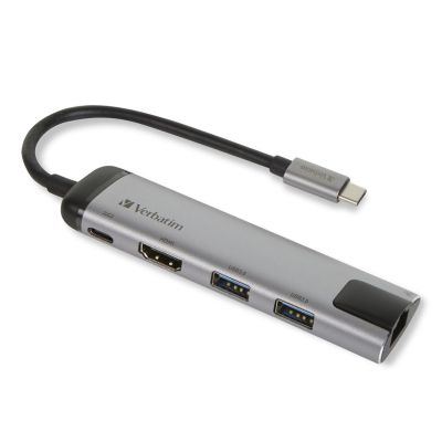 6. Verbatim 49141 stacja dokująca USB 3.2 Gen 1 (3.1 Gen 1) Type-C Czarny, Srebrny