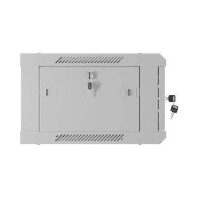 10. SZAFA INSTALACYJNA RACK WISZĄCA 19" 4U 600X450 SZARA DRZWI PERFOROWANE LANBERG (FLAT PACK)
