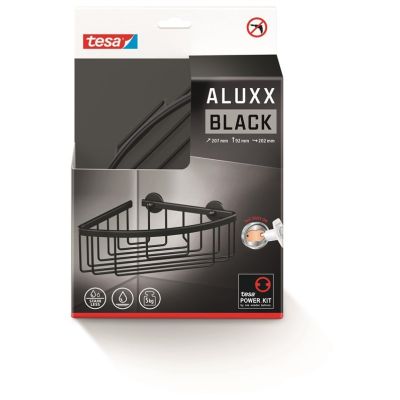 TESA ALUXX BLACK Aluminium Do zawieszenia na ścianę Koszyk prysznicowy