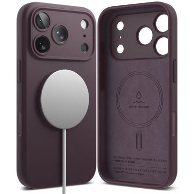 2. Etui Ringke Silicone MagSafe na iPhone 18 Pro Max / 17 Pro Max - dark cherry