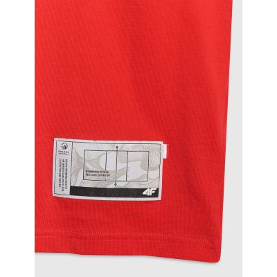 7. T-shirt regular z nadrukiem siatkarskim męski 4F 4FRAW25TTSHM3319-62S