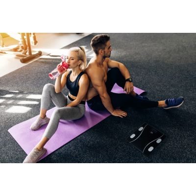 12. ELDOM INTELIGENTNA WAGA OSOBOWA TWO610 ILIIE DO 180 KG, WSKAŹNIK BMI ,BMR,LBM APLIKACJA KOMPATYBILNA Z SYSTEMAMI ANDROID ORAZ