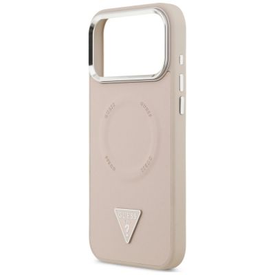 6. Etui Guess Triangle Logo MagSafe na iPhone 18 Pro Max / 17 Pro Max - różowe