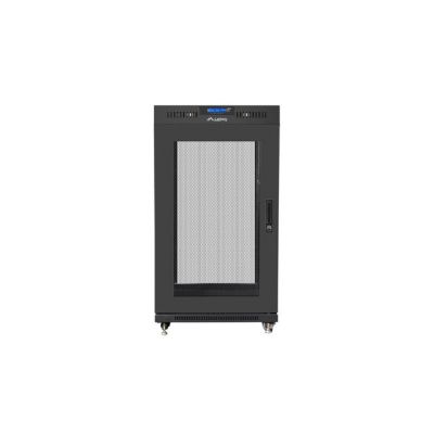 5. SZAFA INSTALACYJNA RACK STOJĄCA 19" 22U 600X600 CZARNA DRZWI PERFOROWANE LCD LANBERG (FLAT PACK) V2