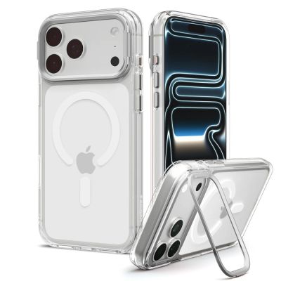 Etui Spigen Ultra Hybrid Optik S MagSafe na iPhone 18 Pro / 17 Pro - przezroczysto-srebrny