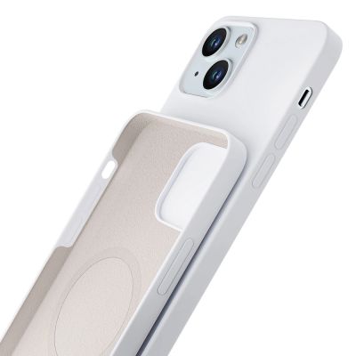 4. Etui 3mk Hardy Silicone MagCase na iPhone 15 - biało-srebrne