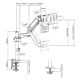 2. GEMBIRD BIURKOWE REGULOWANE RAMIĘ/UCHWYT NA MONITOR 17-32, VESA 100X100MM, DO 9 KG